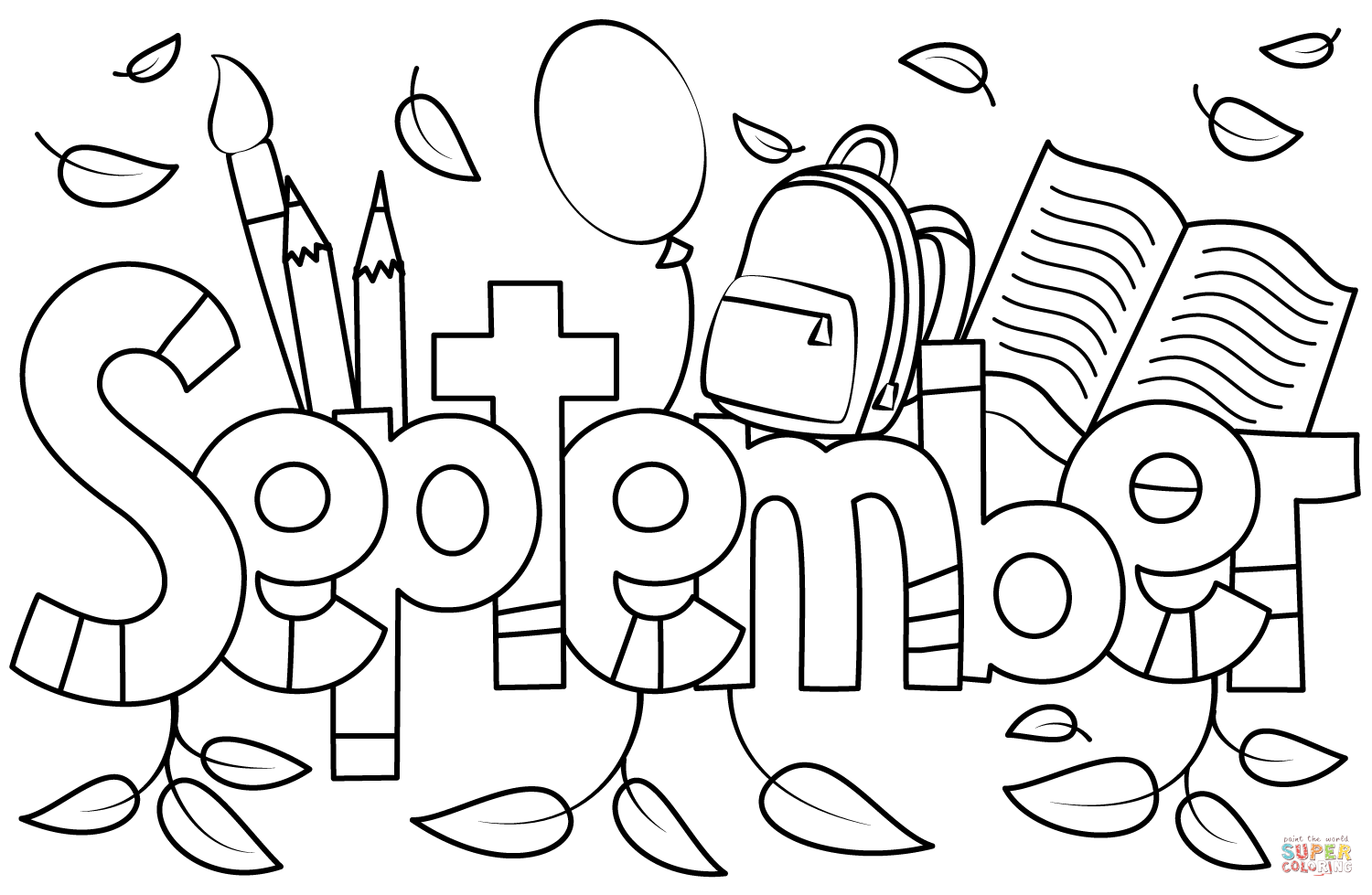 September coloring page free printable coloring pages