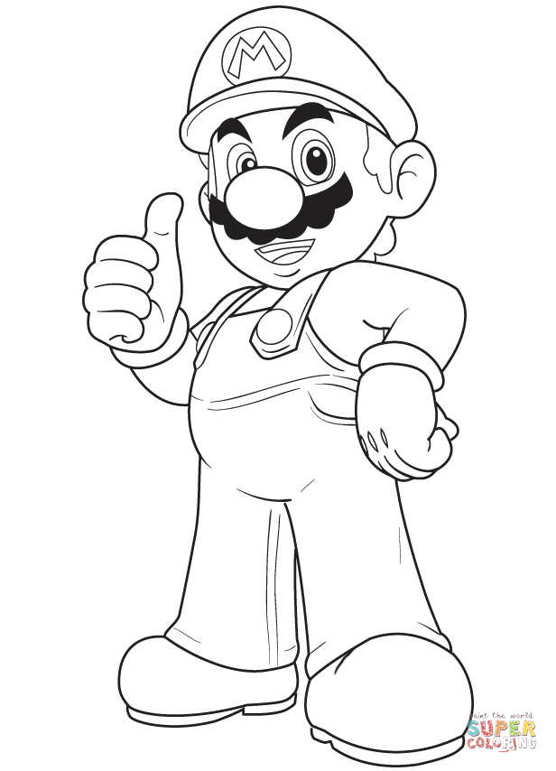 Cool mario coloring page free printable coloring pages