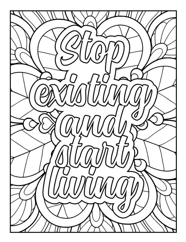 Adult motivational quote coloring pages