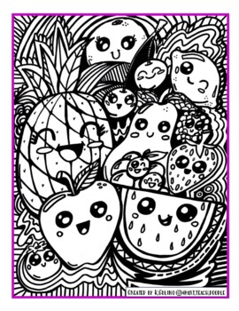 Kawaii super cute coloring page pack by art teach doodle tpt