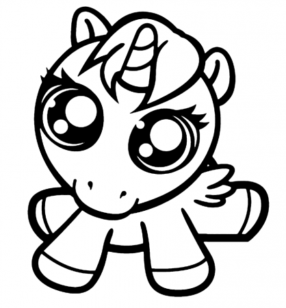 Coloring pages super cute baby unicorn coloring page