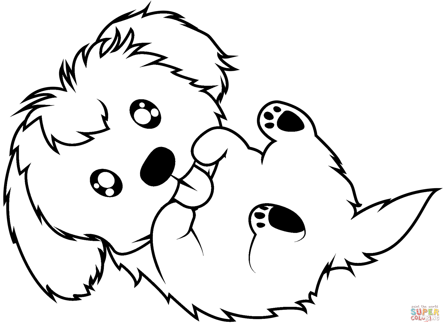 Cute puppy coloring page free printable coloring pages