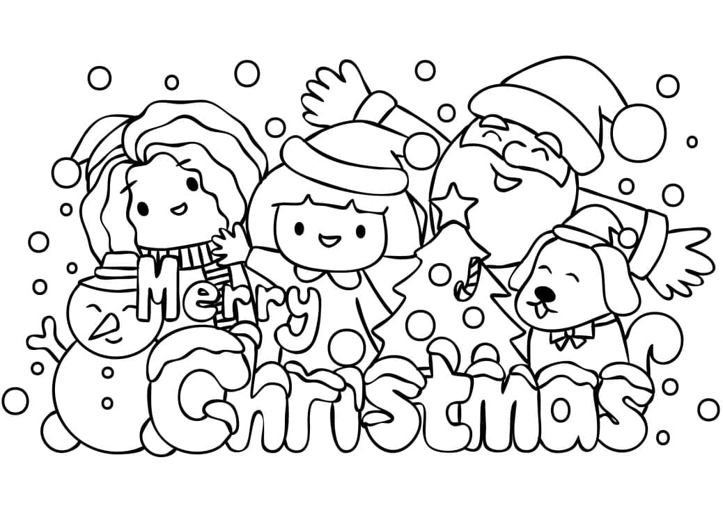 Very cute christmas coloring page