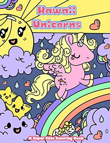 Kawaii unicorns a super cute coloring book kawaii manga and anime coloring