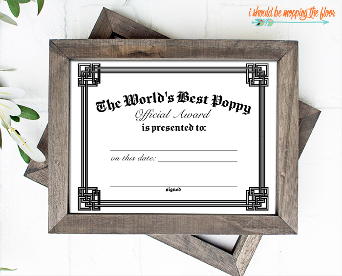 Free printable fathers day certificates i should be mopping the floor