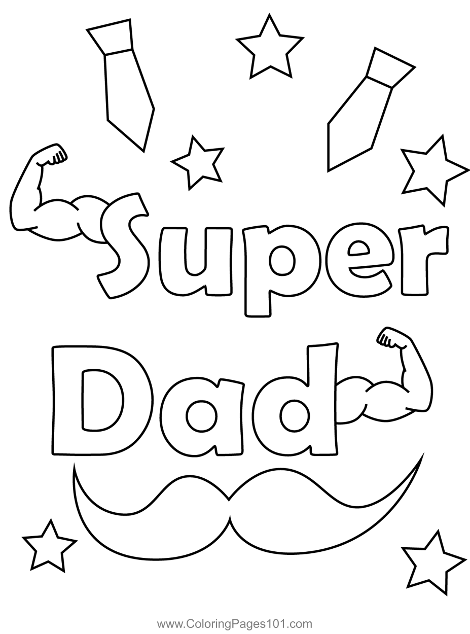 Super dad coloring page for kids