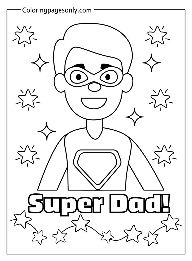 Fathers day coloring pages fathers day coloring page easy fathers day craft super dad