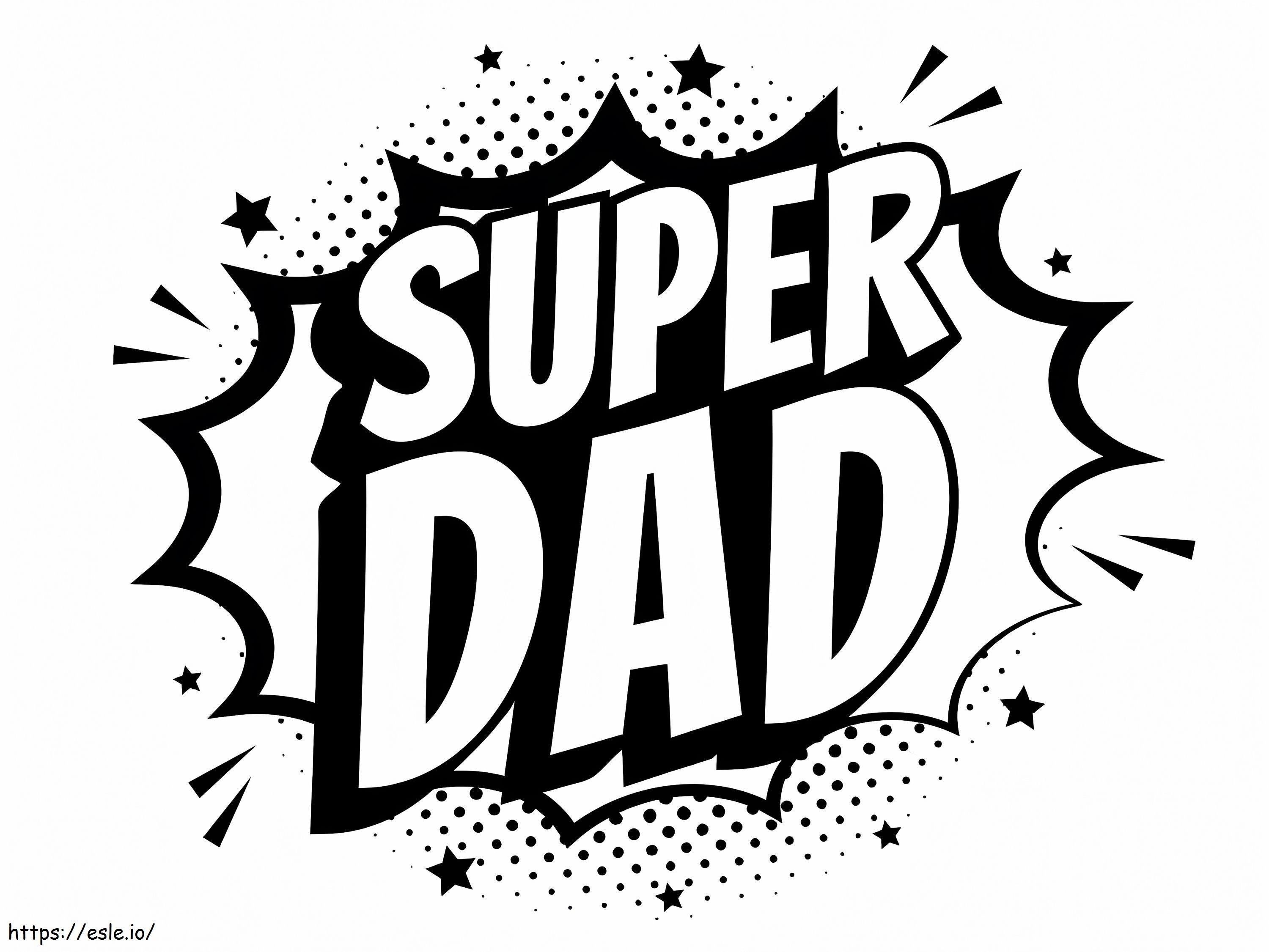 Super dad printable coloring page