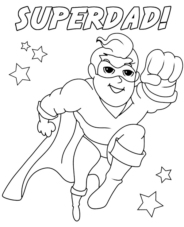 Printable superdad coloring page sheet