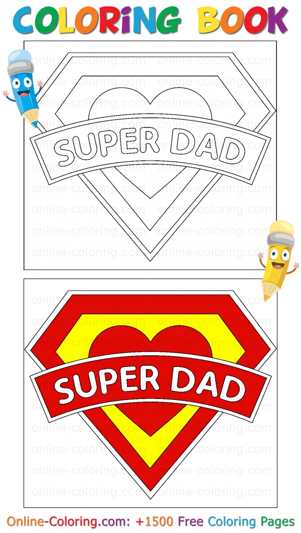 Super dad free online coloring page