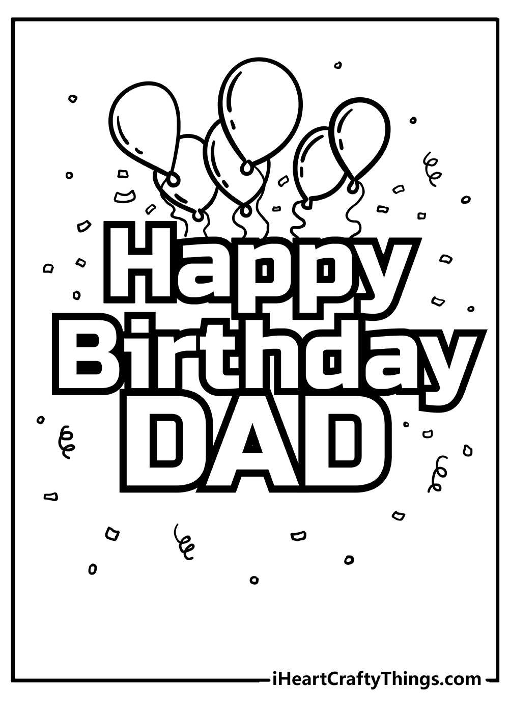 Happy birthday dad coloring pages free printables