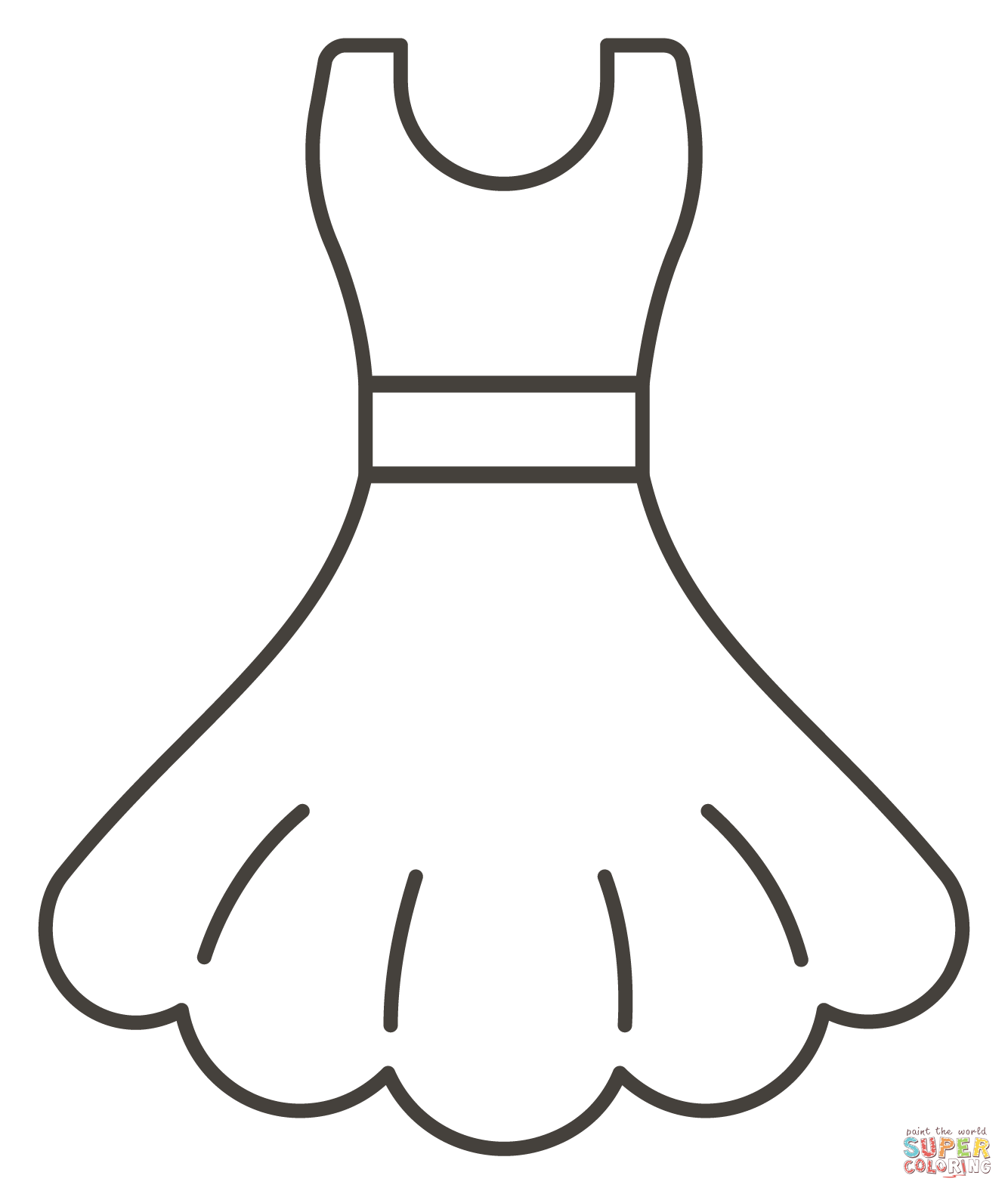 Dress coloring page free printable coloring pages