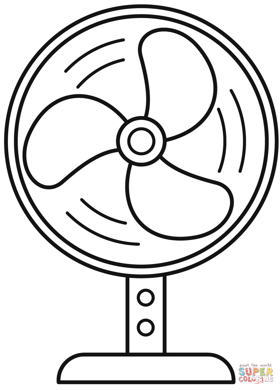 Table fan coloring page free printable coloring pages