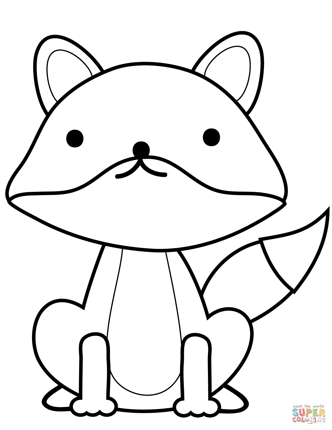 Cute fox coloring page free printable coloring pages