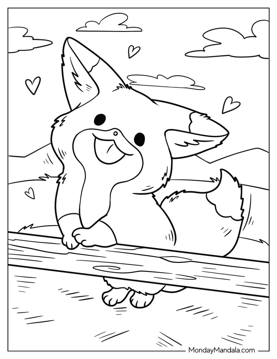 Fox coloring pages free pdf printables