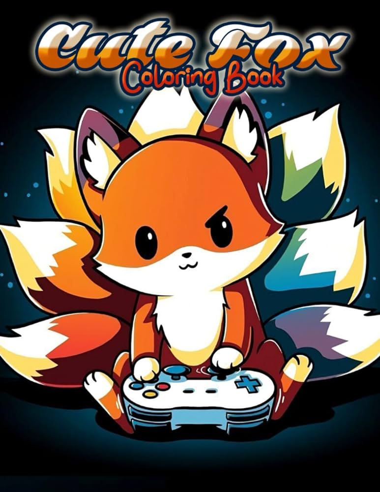 Cute fox coloring books super fun and easy animal coloring pages with relax coloring book stress relieving amazing christmas gifts for kids teens adults relaxation andrade lloyd books