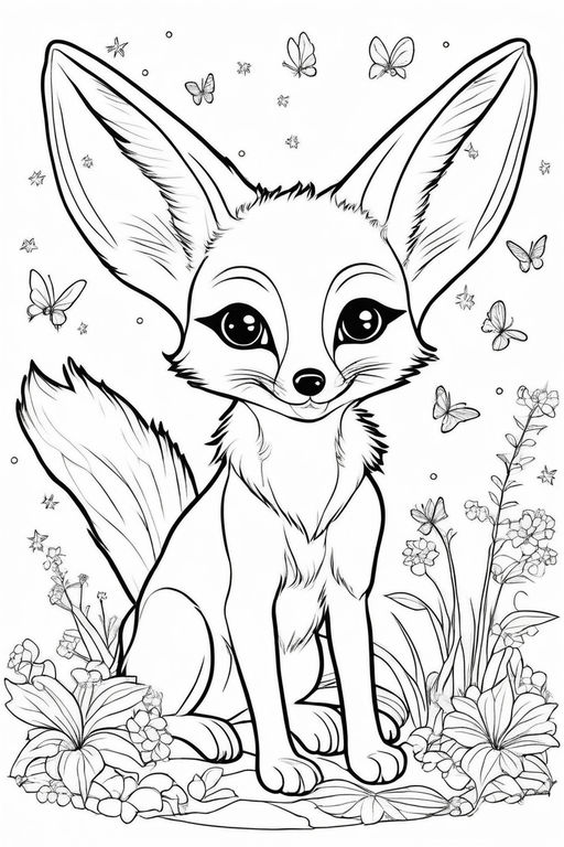 Outline art for kids coloring book cute close up highly detailed super cute spring cute drawf fluffy pixie creature