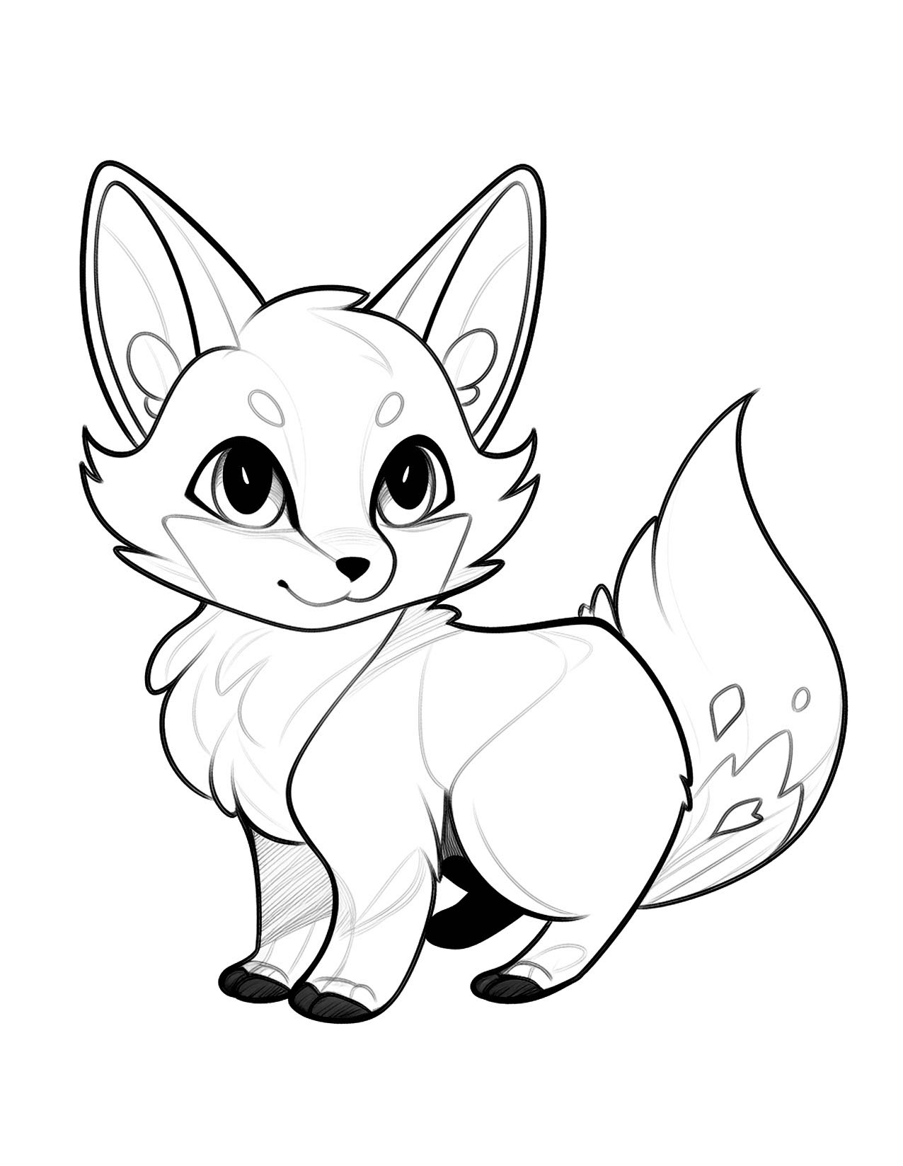 Creative fox coloring pages for kids and adults