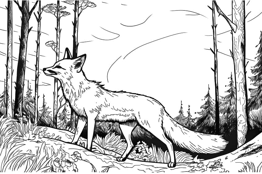 Fox coloring pages