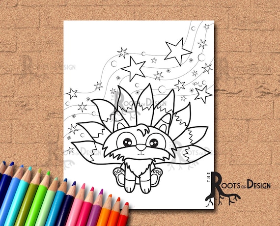 Instant download coloring page nine