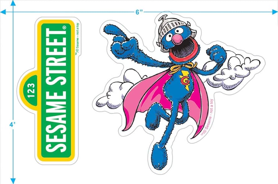 Sesame street super grover and logo collectible stickers toys games