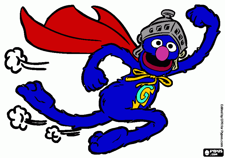 Super grover coloring page printable super grover