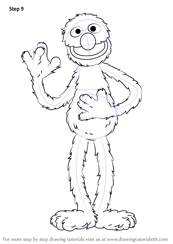 How to draw grover from sesame street sesame street step by step