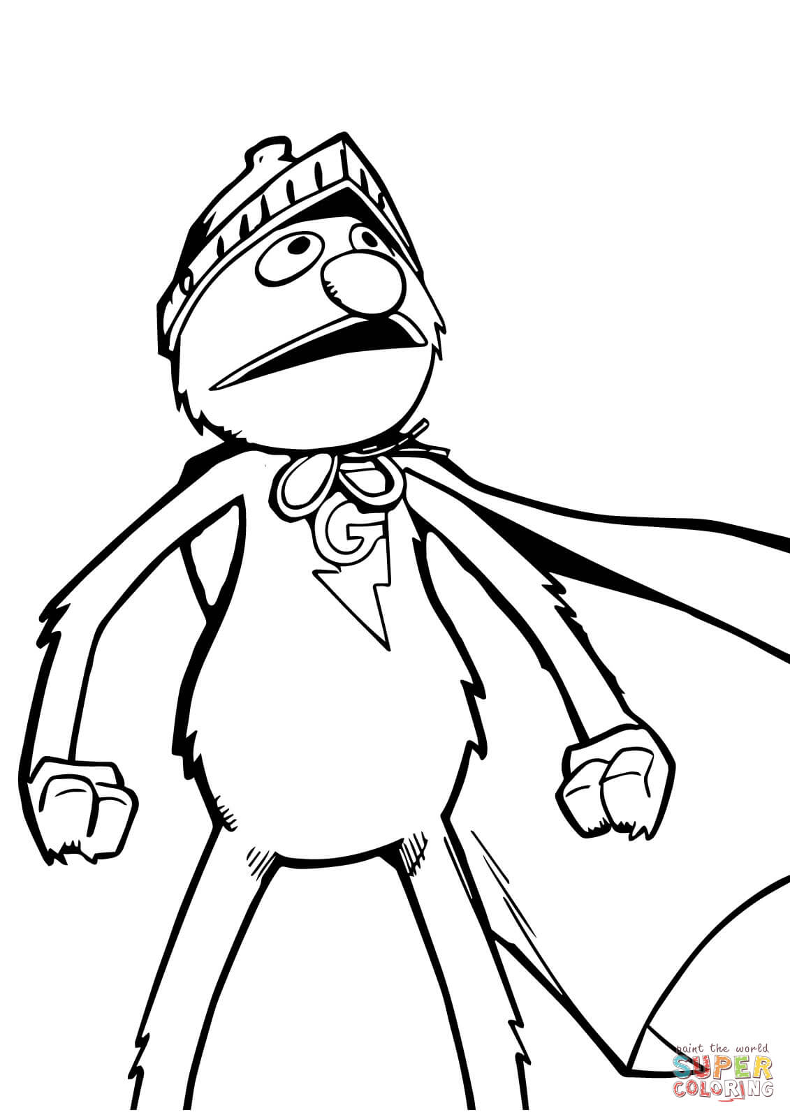 Super grover ready for action coloring page free printable coloring pages