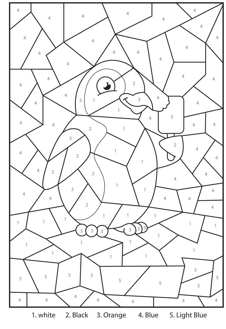 Free printable color by number coloring pages