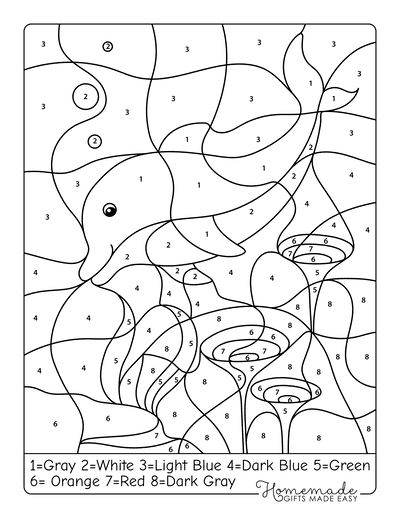 Free color by number printables for kids