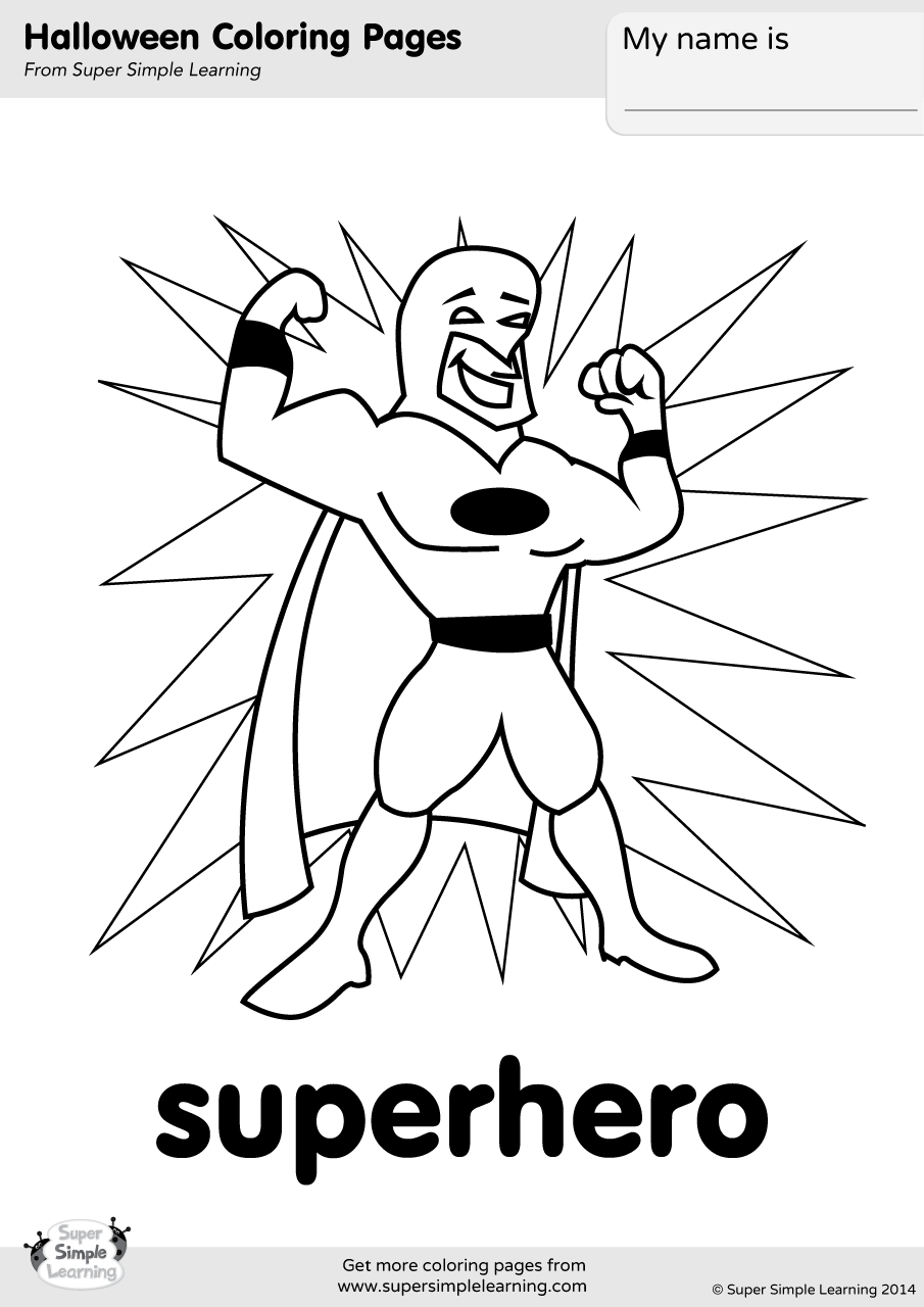 Superhero coloring page