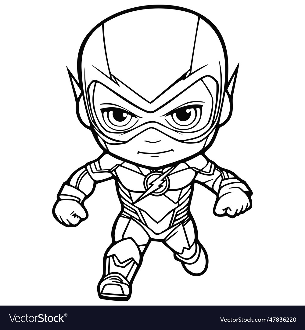 Chibi super hero coloring page royalty free vector image