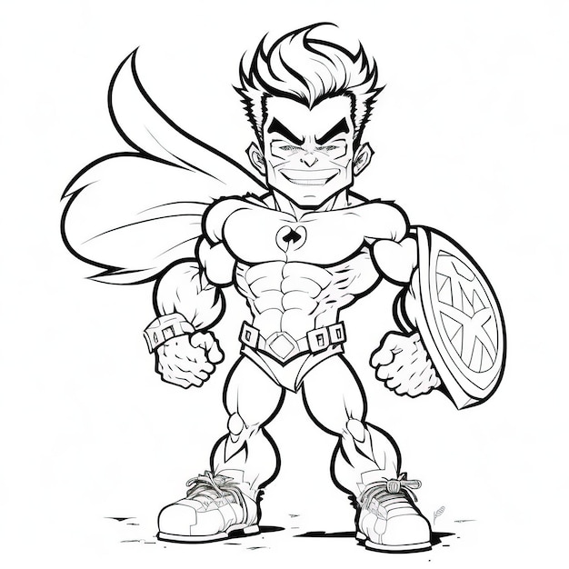 Premium vector lovable superhero squad actionpacked cartoon coloring pages