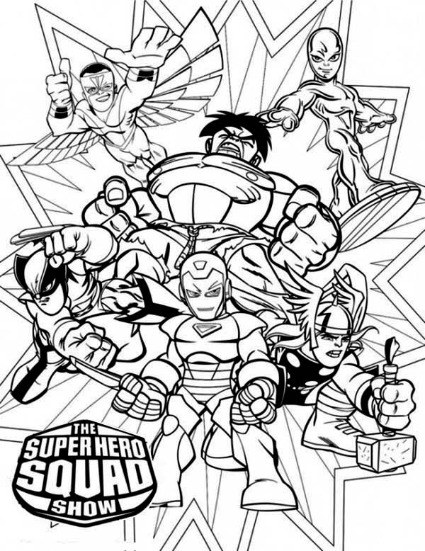 Magnificent super hero squad loring page