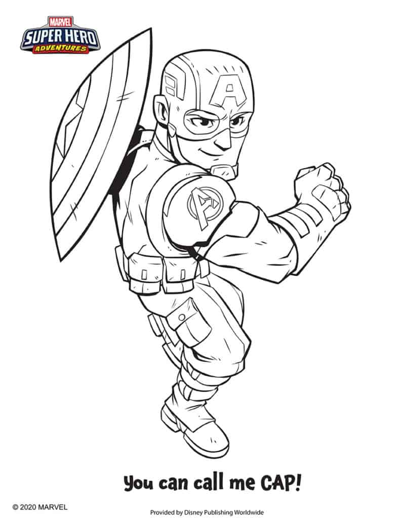 Disney offers free downloadable coloring sheets with marvel super hero adventures