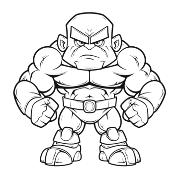 Cartoon superhero coloring page with a muscular man outline sketch drawing vector car drawing cartoon drawing wing drawing png and vector with transparent background for free download