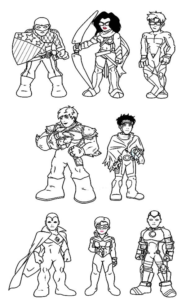 Amazing super hero squad coloring page