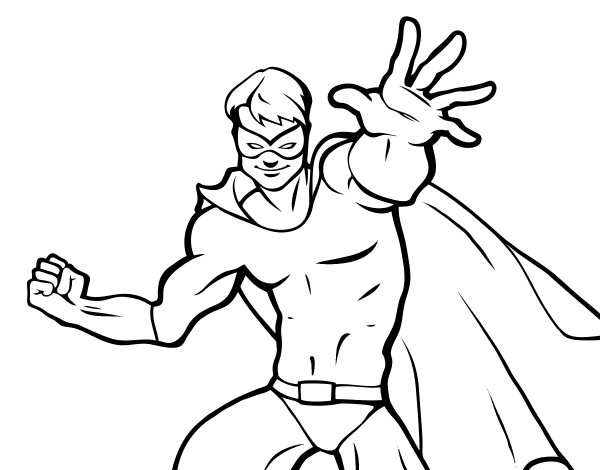 Masked superhero coloring page