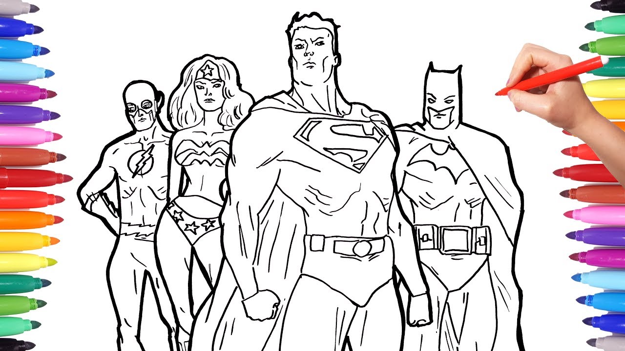 Superheros coloring pages coloring superheroes batan superan flash justice league