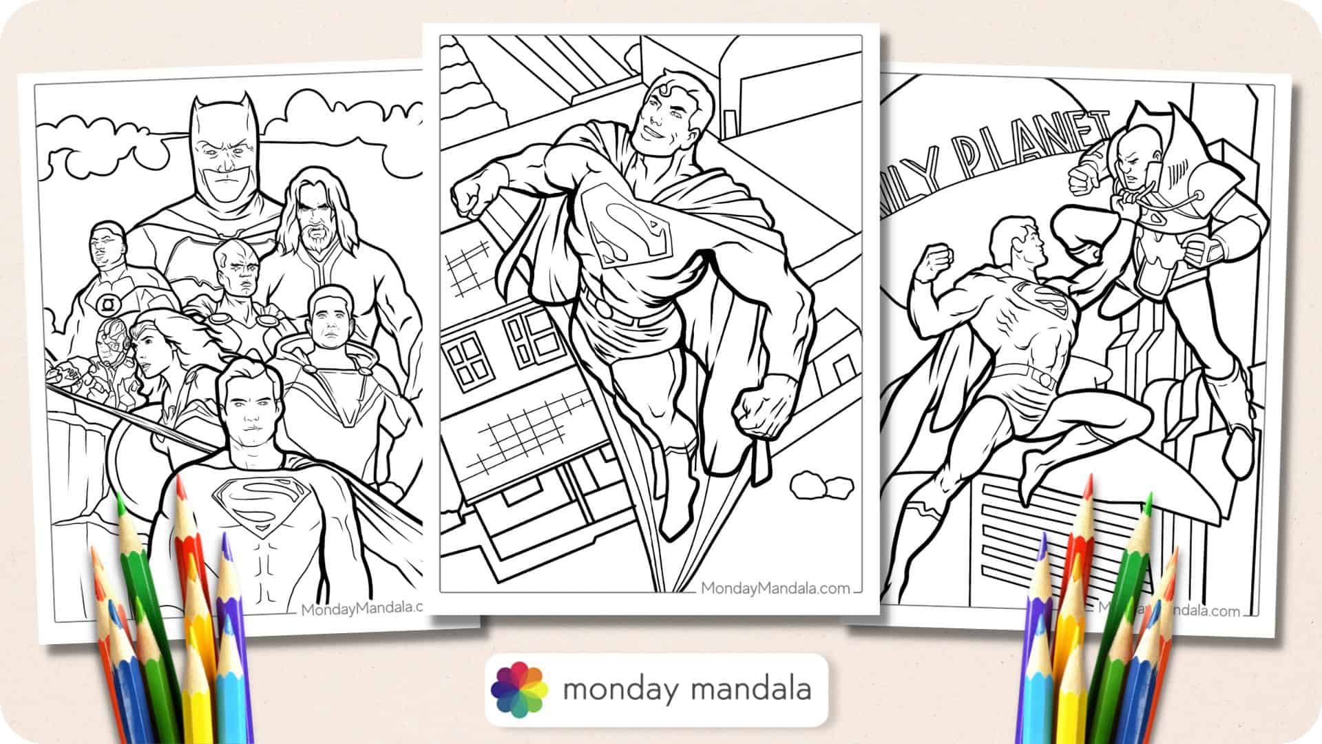 Superman coloring pages free pdf printables