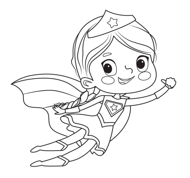Superhero coloring pages stock photos pictures royalty