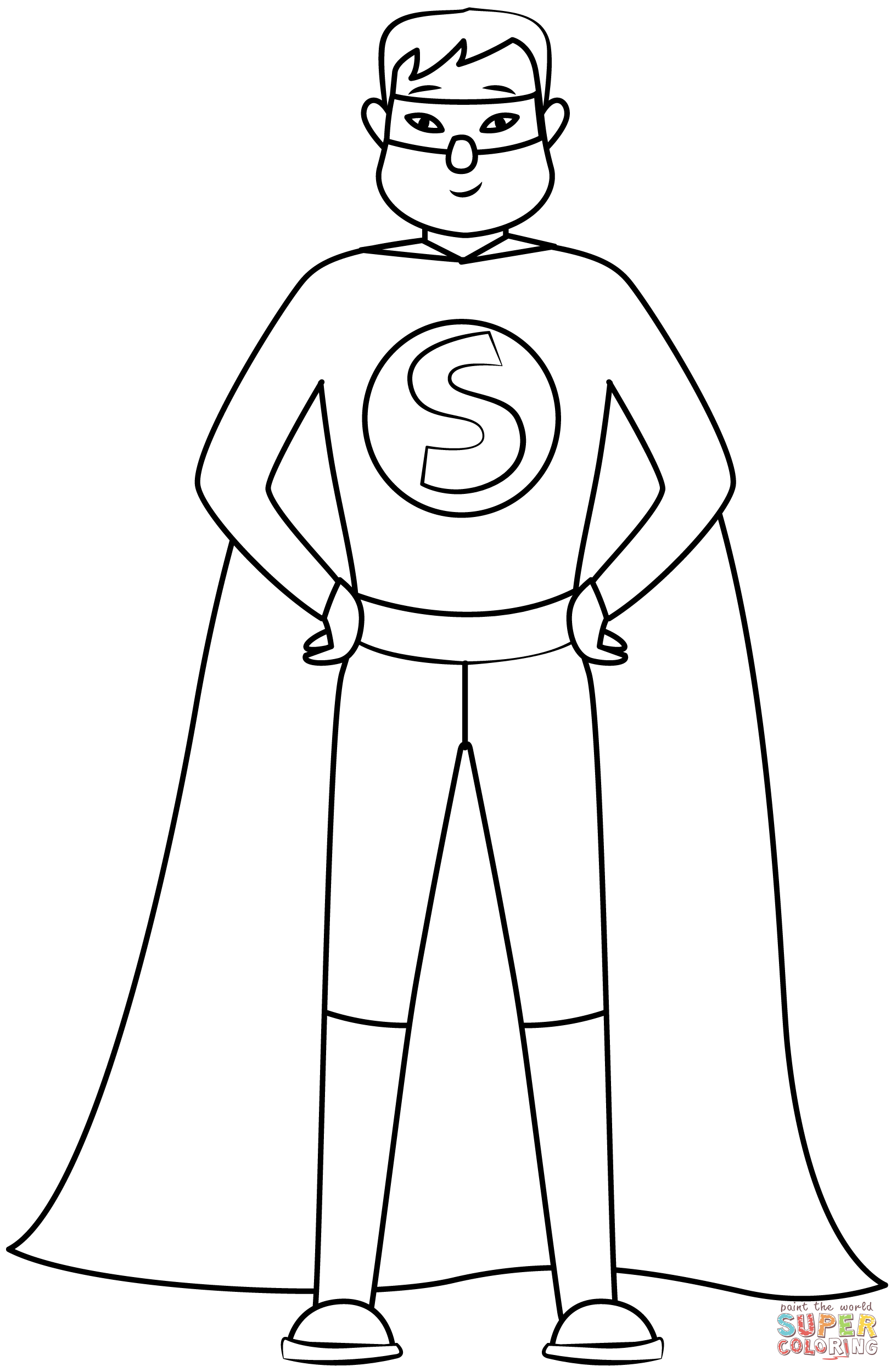 Superhero coloring page free printable coloring pages