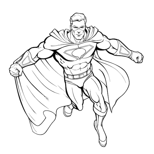 Premium vector super hero coloring pages drawing for kids