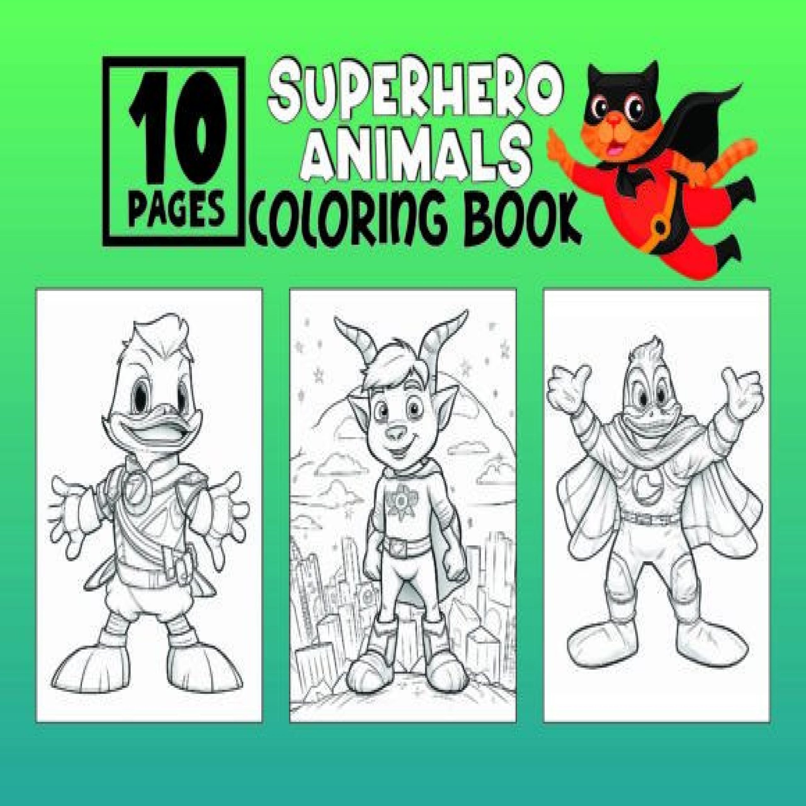 Superhero animals coloring book superhero animals coloring pages made by teachers