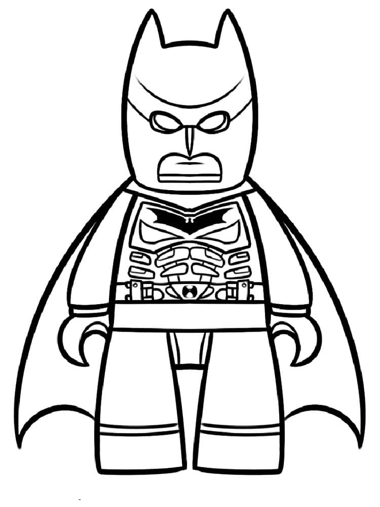 Drawing of a superhero in a lego game coloring page