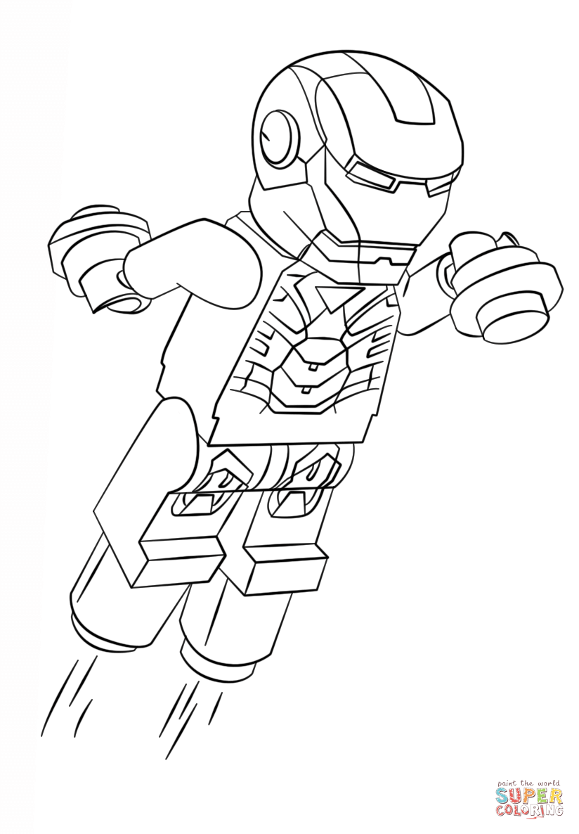 Lego iron man coloring page free printable coloring pages