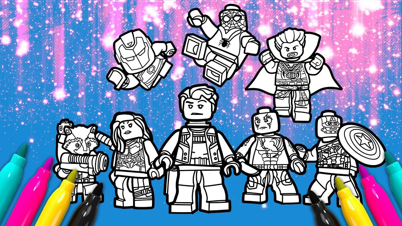 Lego avengers tea coloring page arvel superheroes coloring book