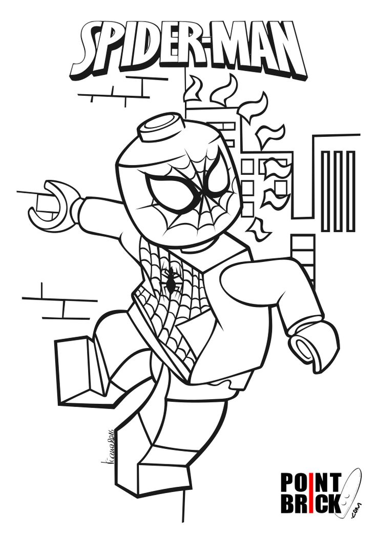 Lego spiderman coloring pages ð to print and color