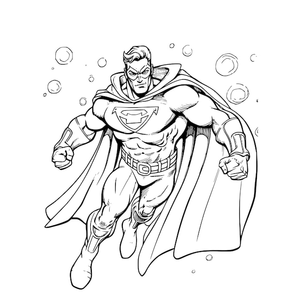 Premium vector super hero coloring pages drawing for kids