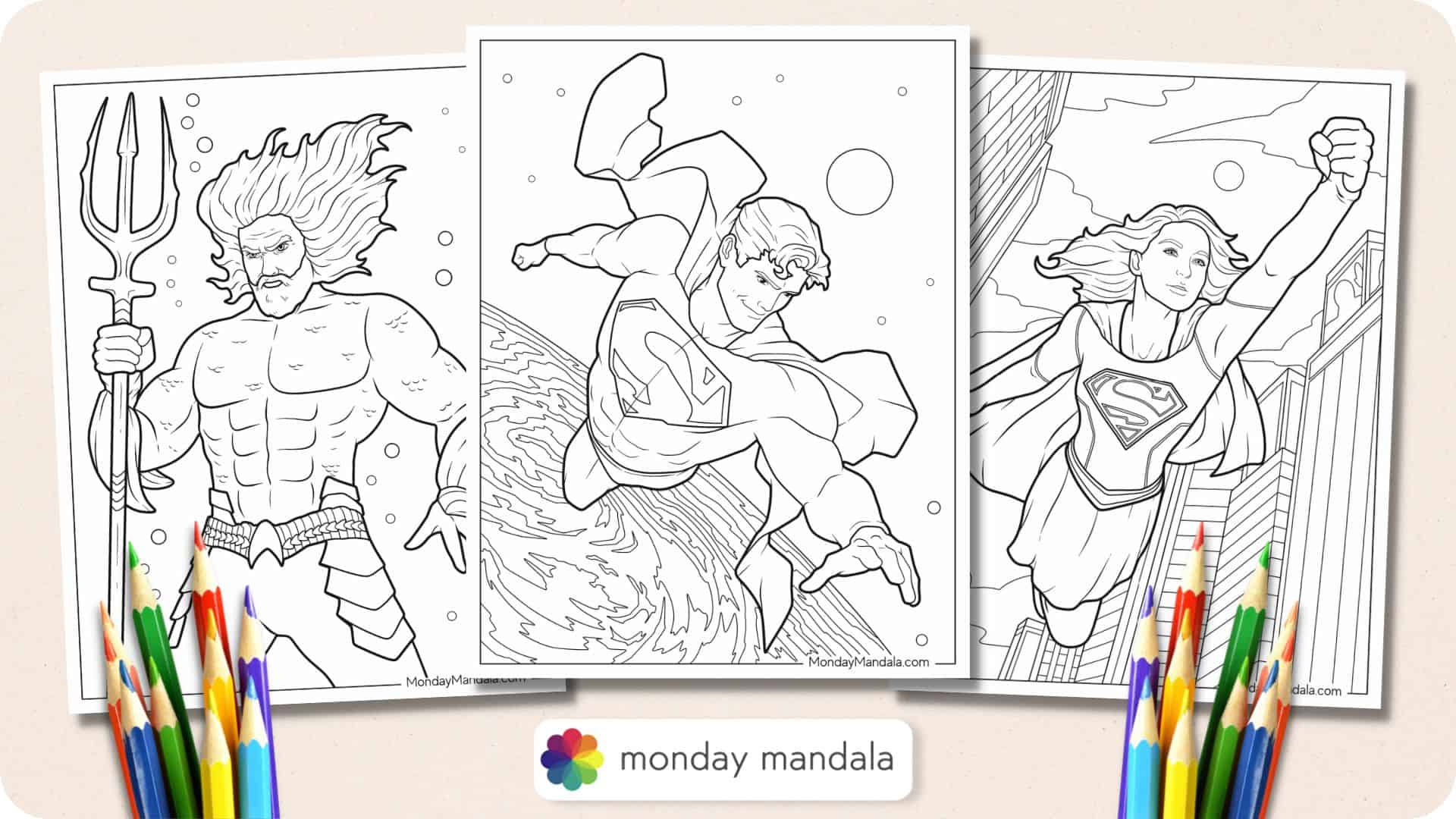 Superhero coloring pages free pdf printables